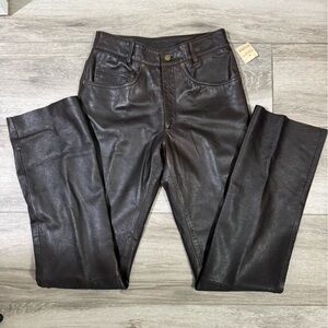 Maxima Women’s High Rise Dark Brown Leather Pants